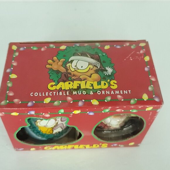 Garfield Arlene Cat Collectible Coffee Mug Cup Merry Kissmas Ornament Set 1996 - Picture 4 of 6